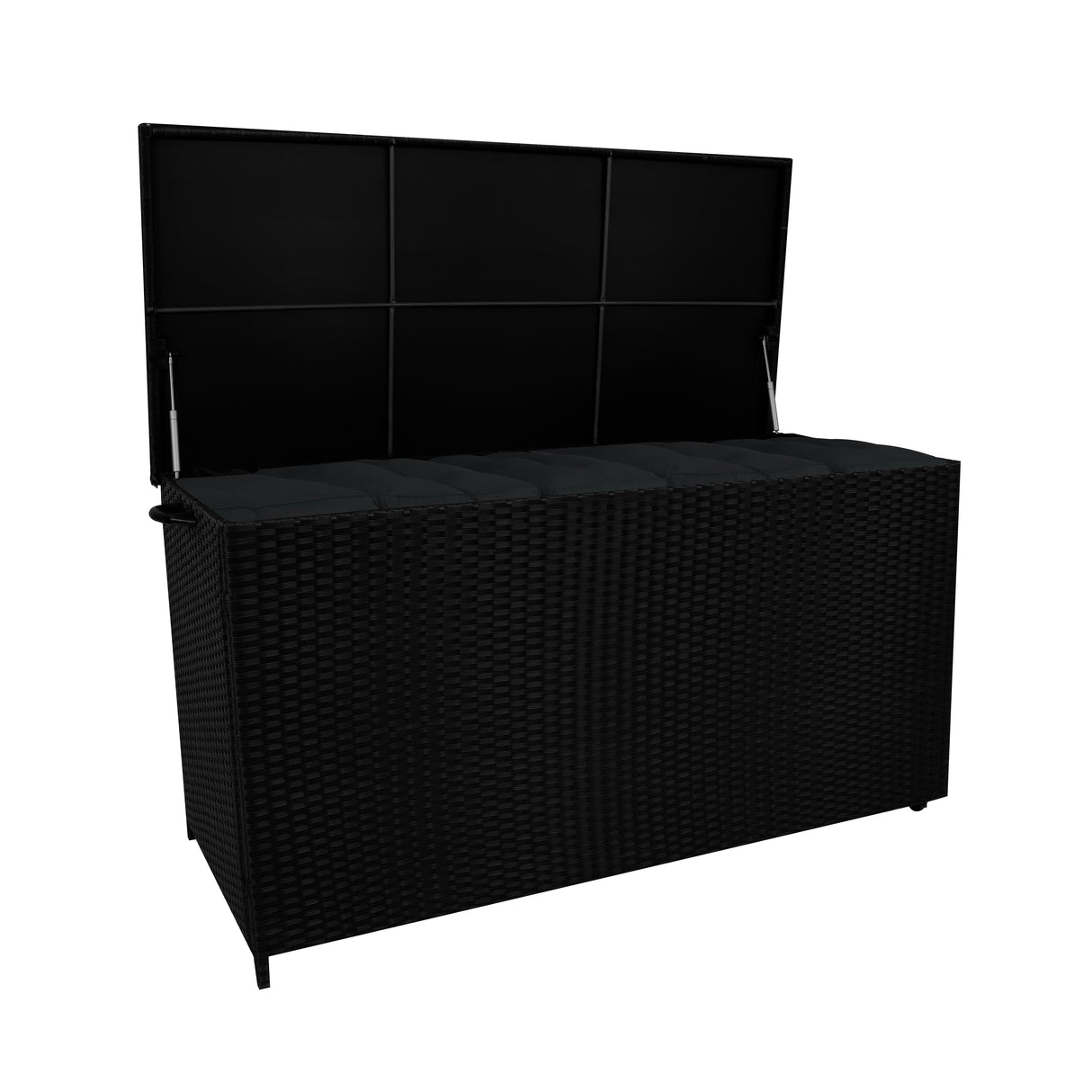 Box Contenitore in Rattan 700L per Cuscini - Nero