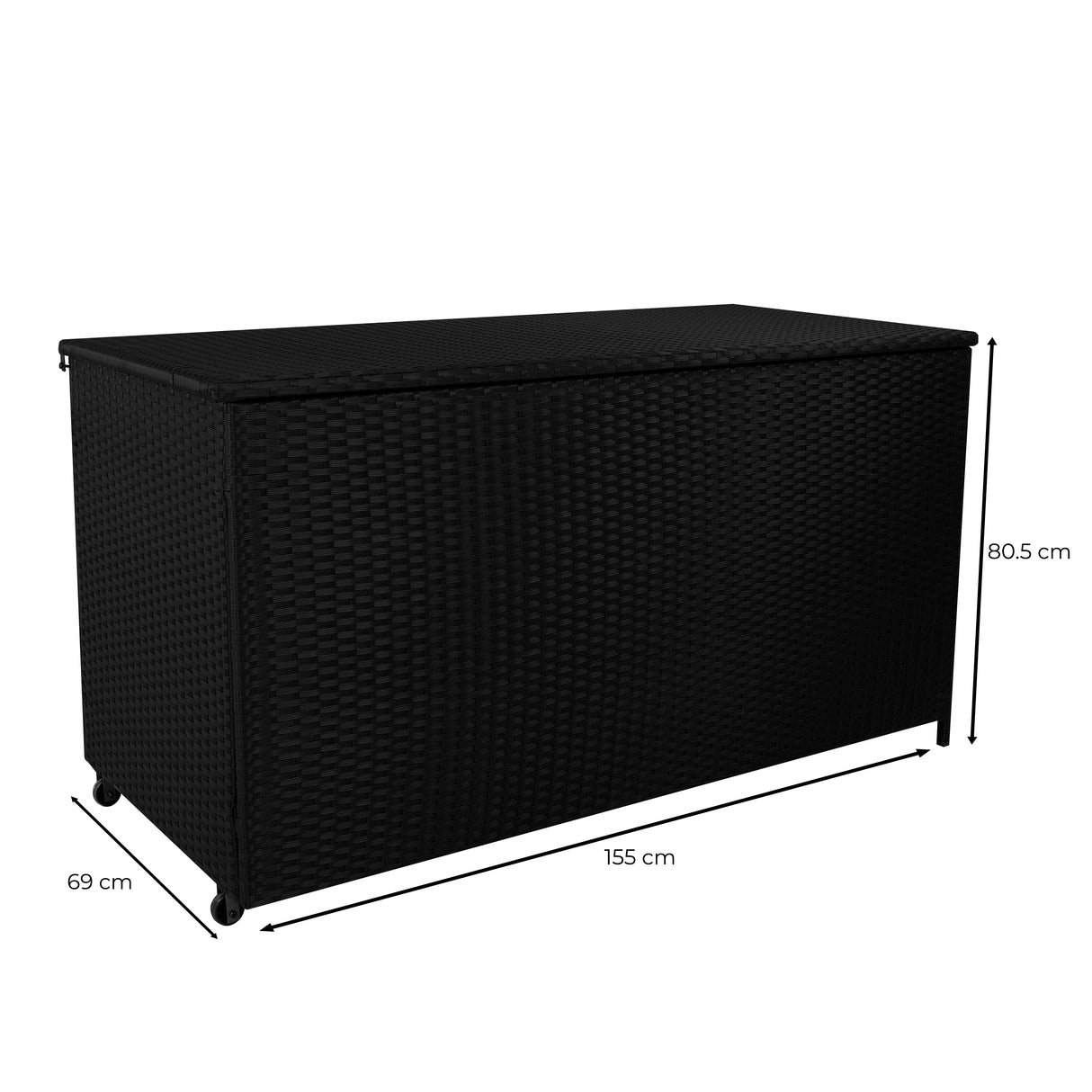 Box Contenitore in Rattan 700L per Cuscini - Nero