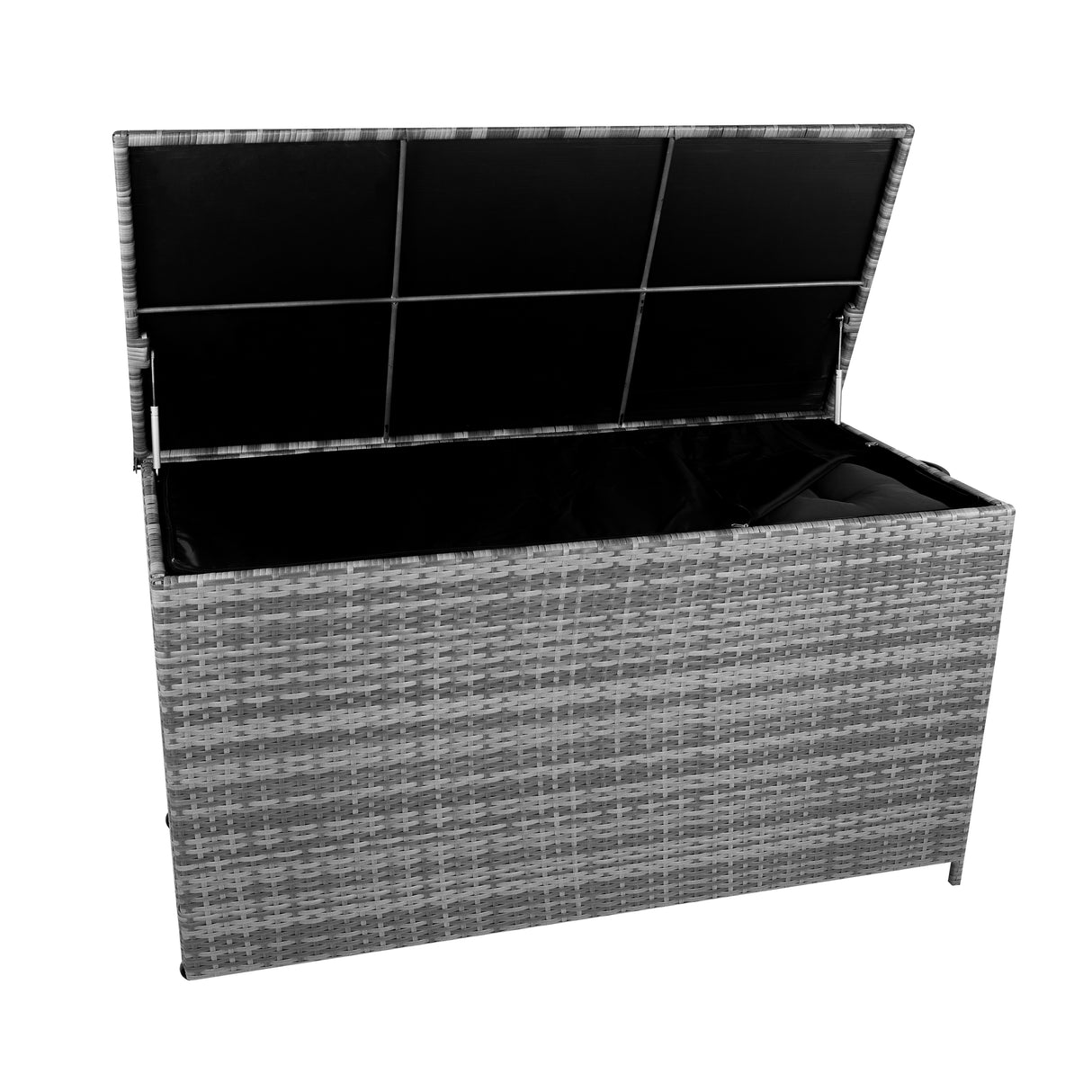 Box Contenitore in Rattan 700L per Cuscini - Grigio