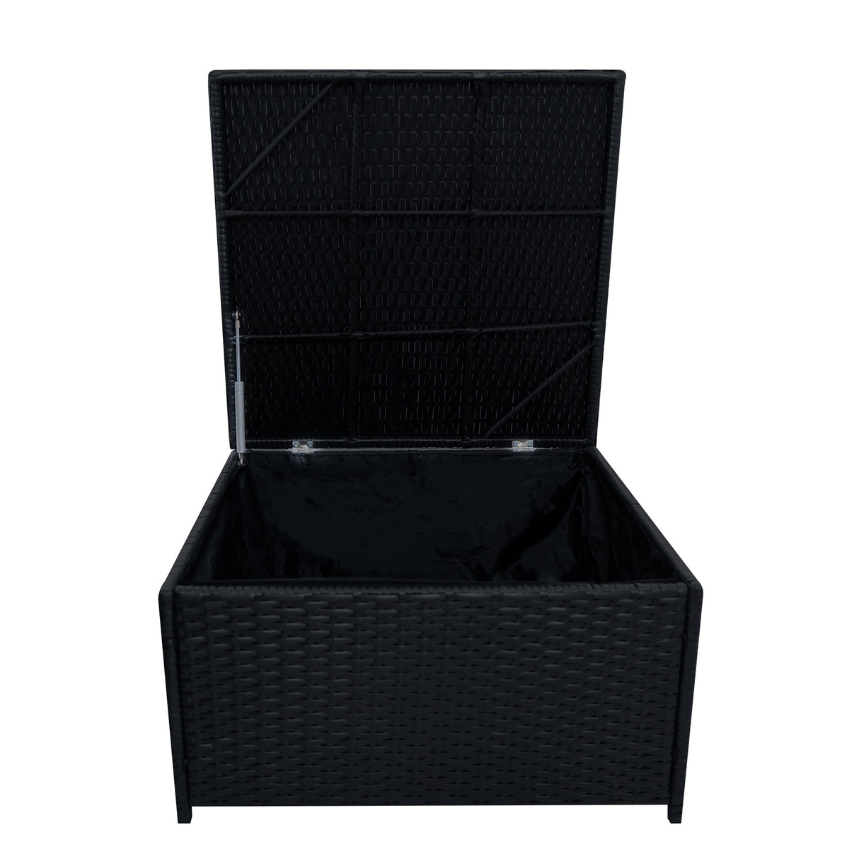 Set Mobili da Giardino in Rattan 11 Posti con Tavolo Firepit – Nero
