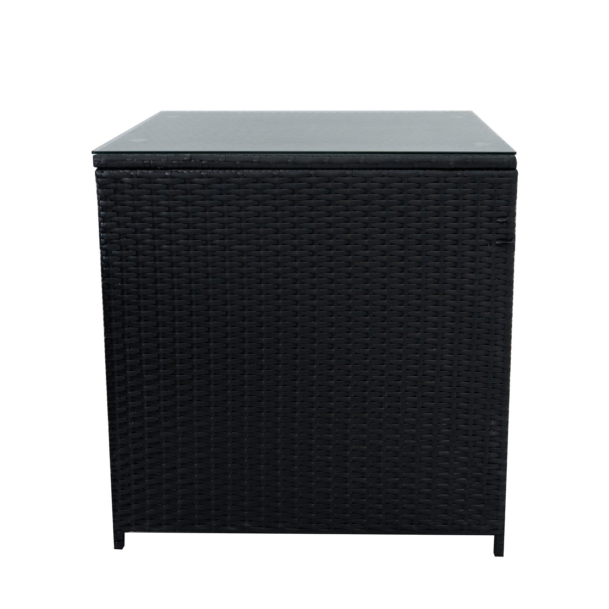 Set Mobili da Giardino in Rattan 11 Posti con Tavolo Firepit – Nero