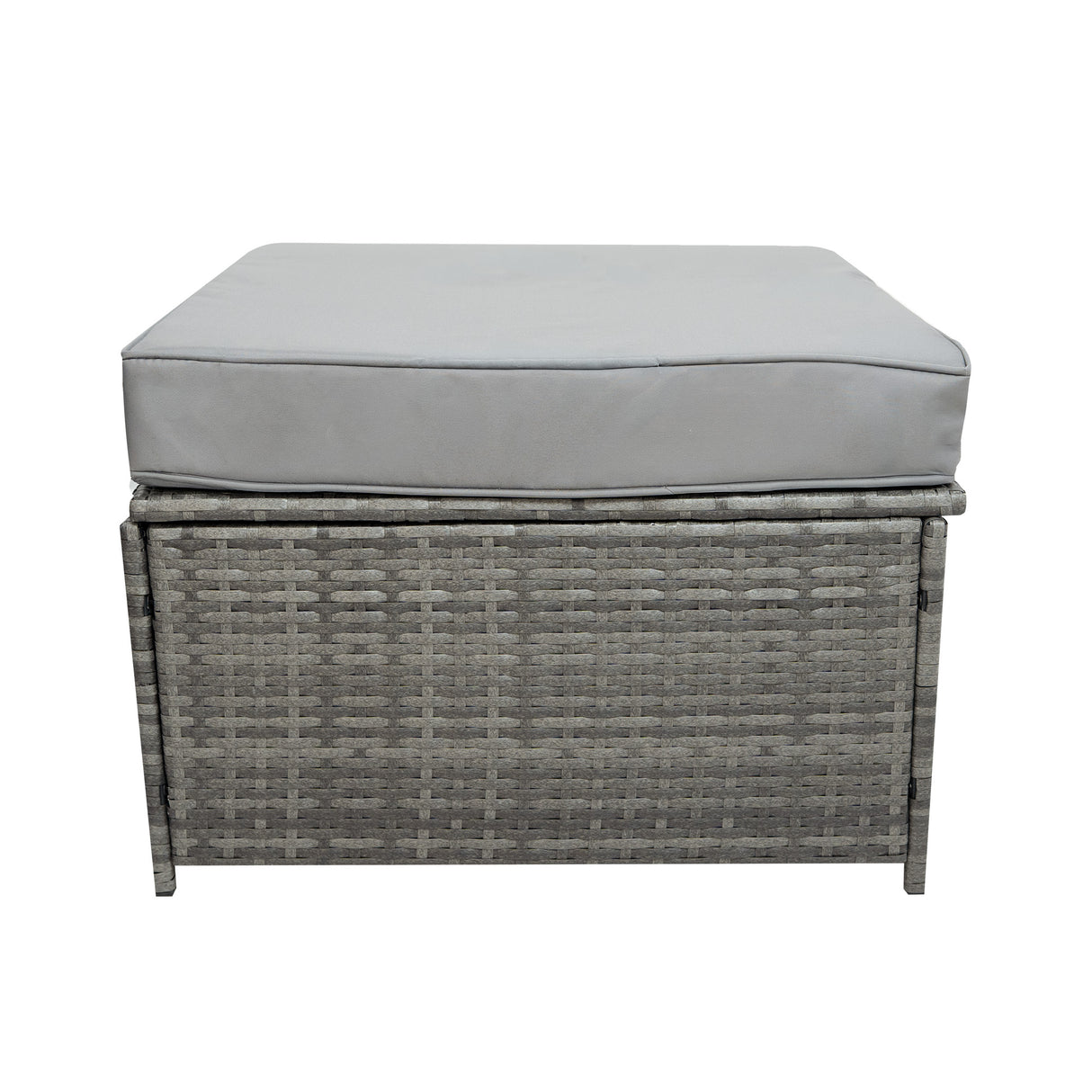 Set Mobili da Giardino in Rattan 11 Posti con Tavolo Firepit – Grigio