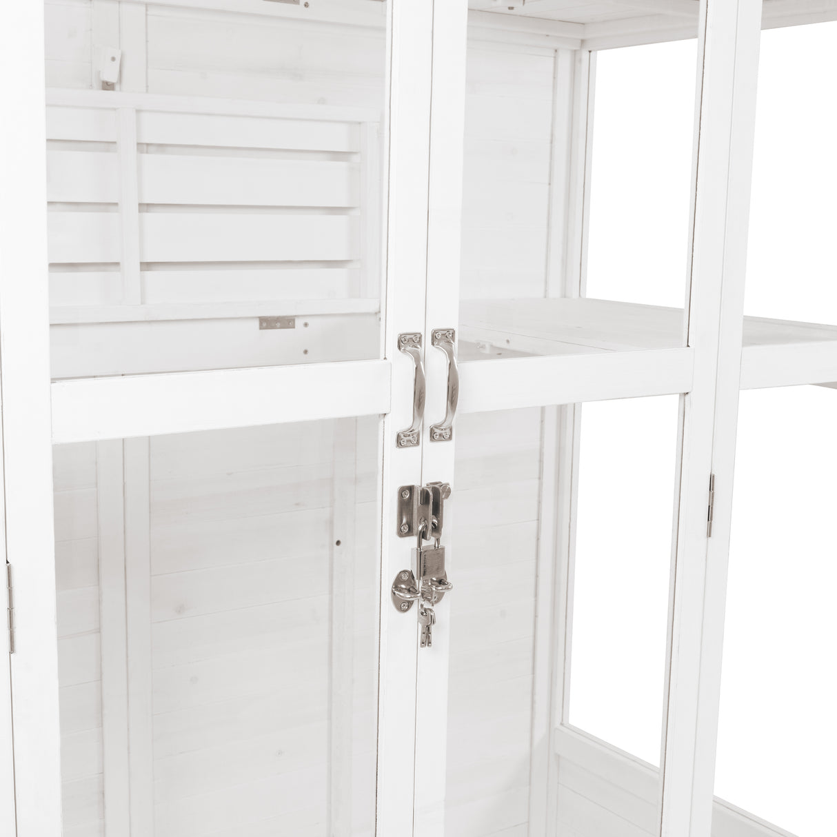 Serra Vittoriana da Giardino in Bianco con Finestre Auto-Ventilate e Ripiani Regolabili