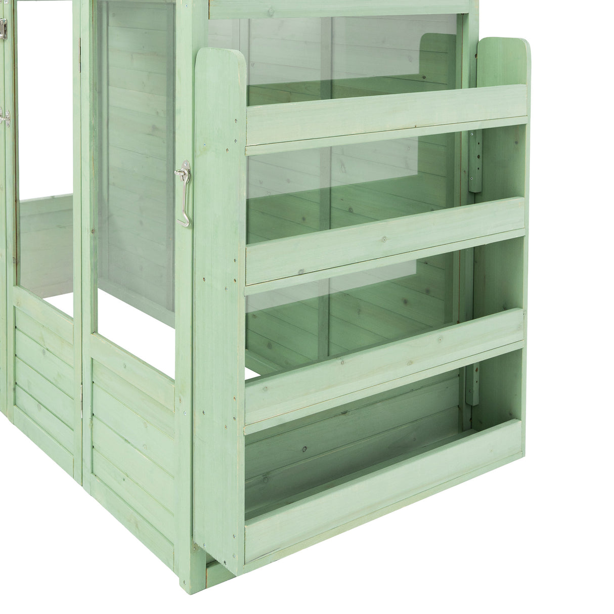 Serra Vittoriana da Giardino in Verde con Finestre Auto-Ventilate e Ripiani Regolabili