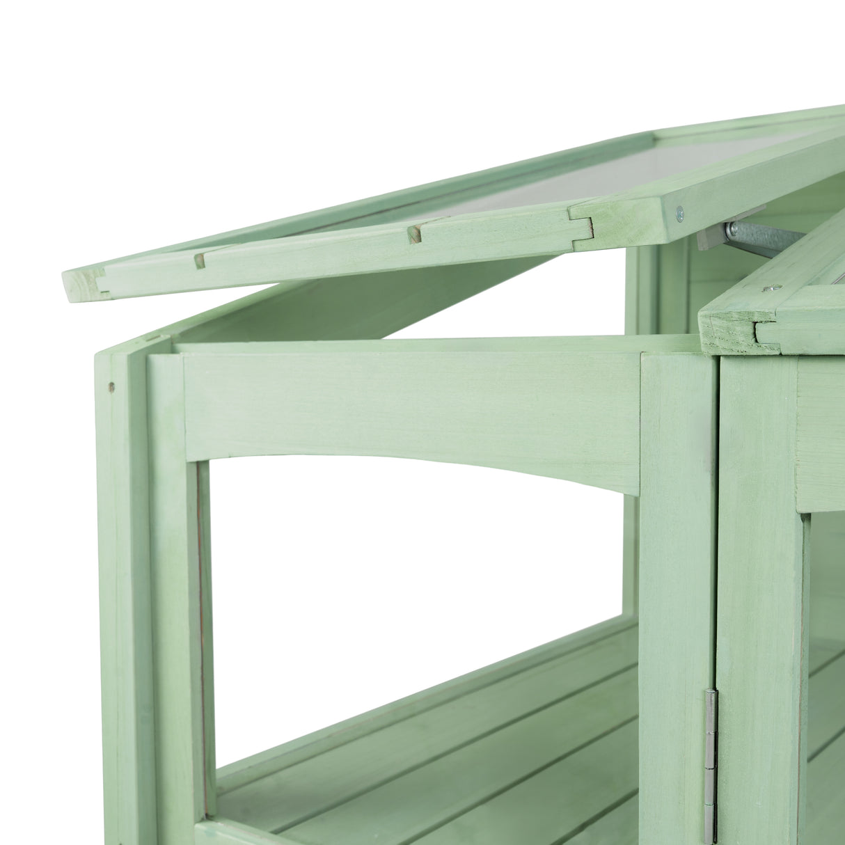 Serra Vittoriana da Giardino in Verde con Finestre Auto-Ventilate e Ripiani Regolabili