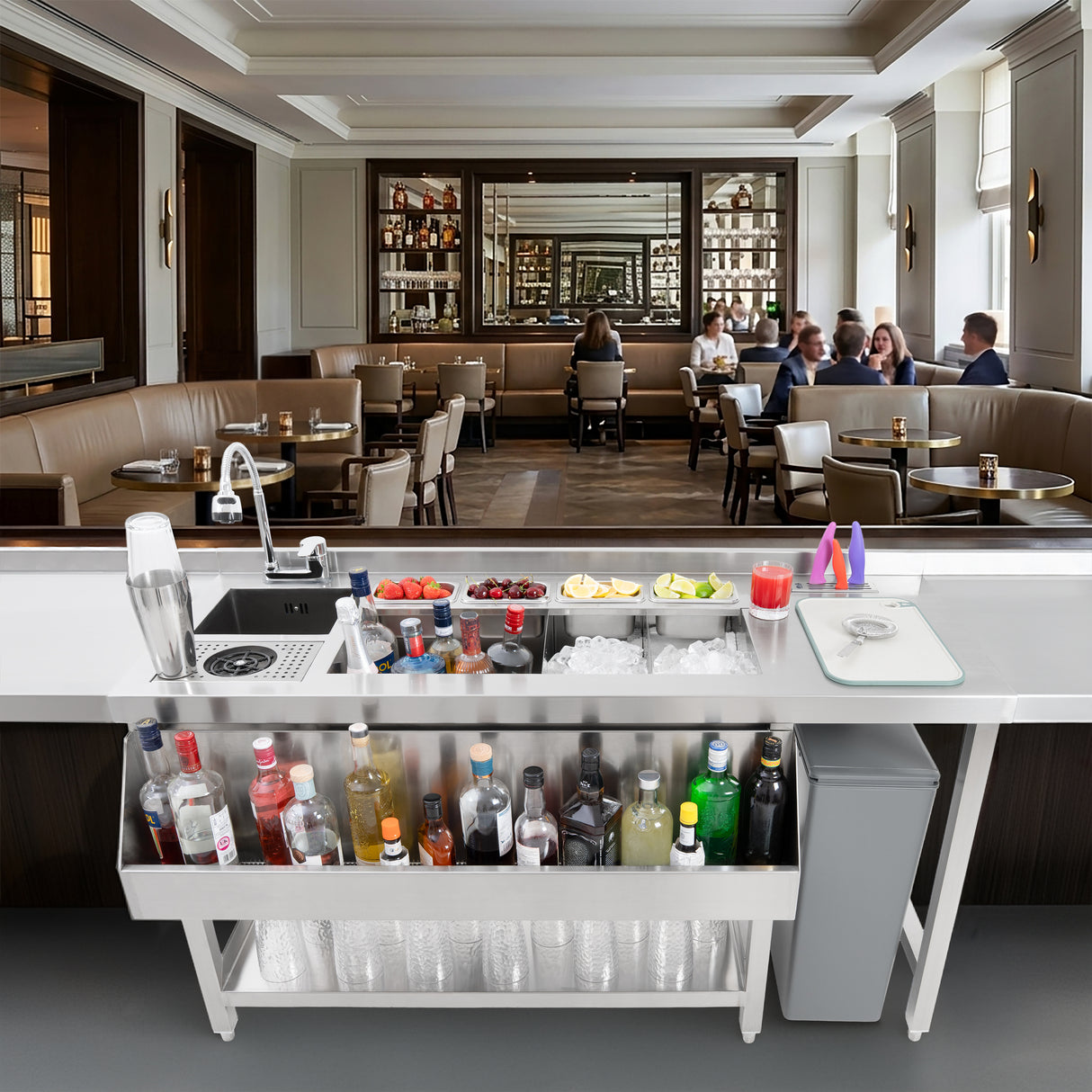 Postazione Bar Cocktail Premium in Acciaio Inox