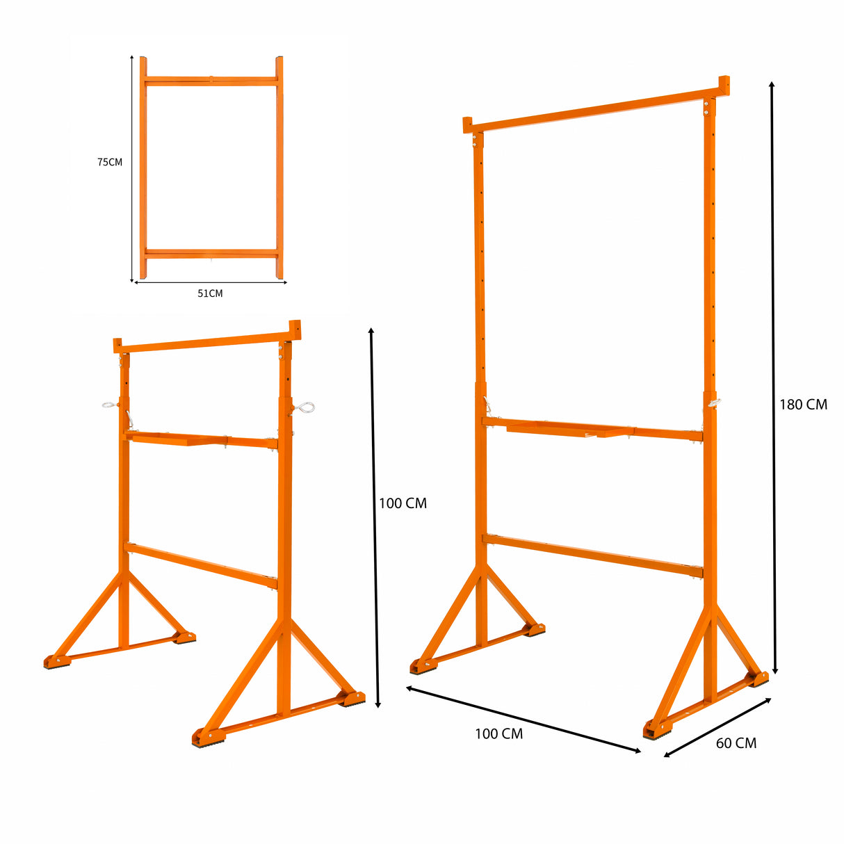 Cavalletti da Lavoro x2 + Supporti Tavola Malta 75 cm x3