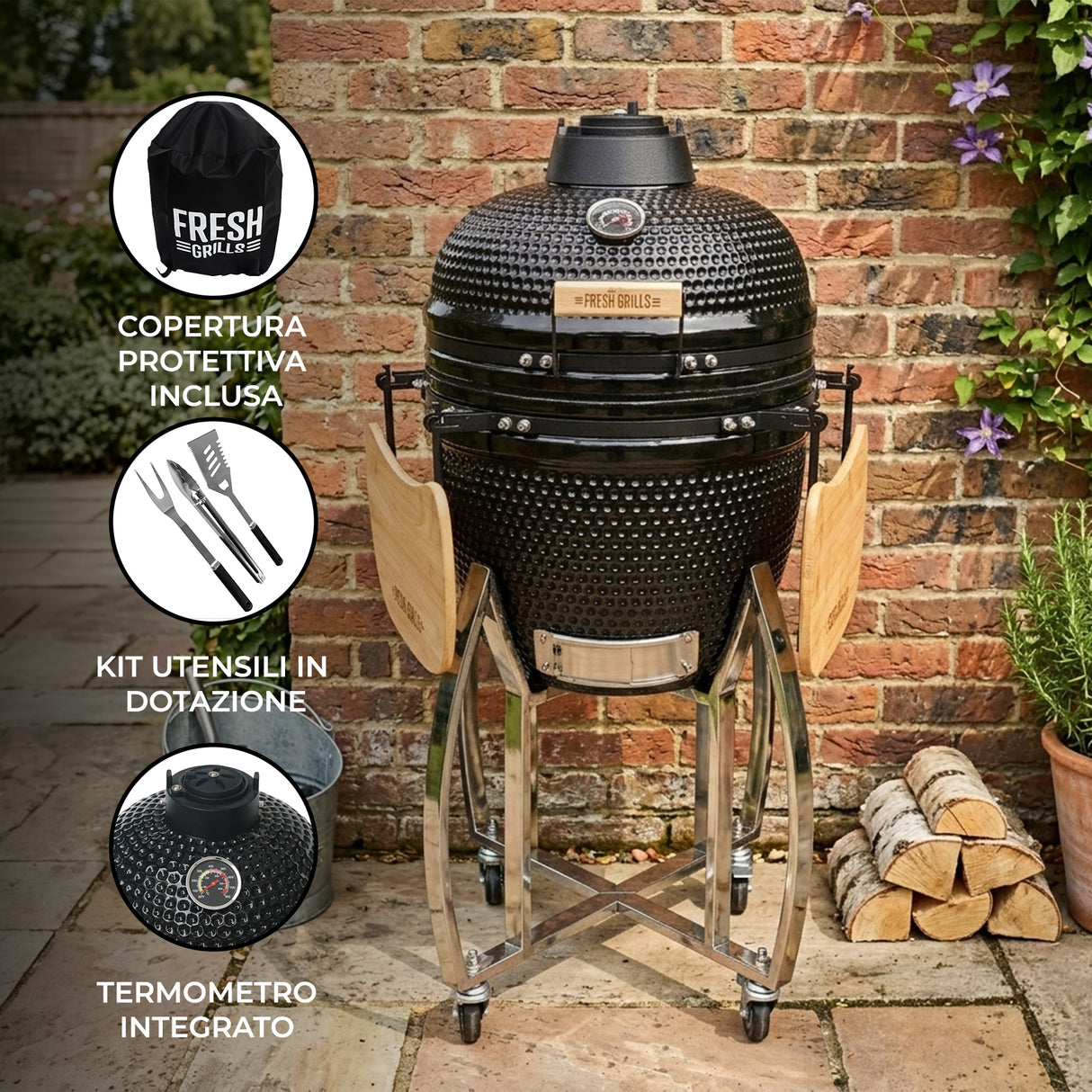 Kamado BBQ Grill – 18” (46 cm)