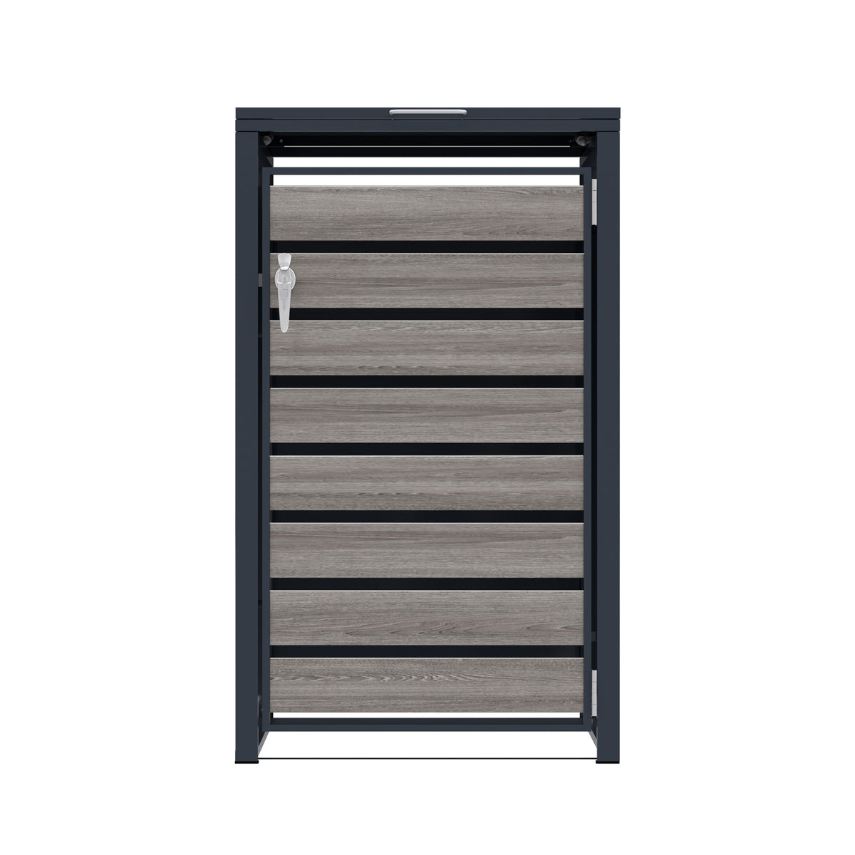 Copribidone Singolo 240 L Acciaio Zincato Antracite Effetto Legno Grigio