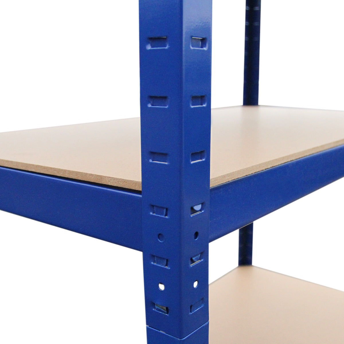 Scaffale da garage T-Rax blu, 90cm x 45cm, con ripiani in legno e struttura metallica robusta, ideale per organizzare spazi di lavoro