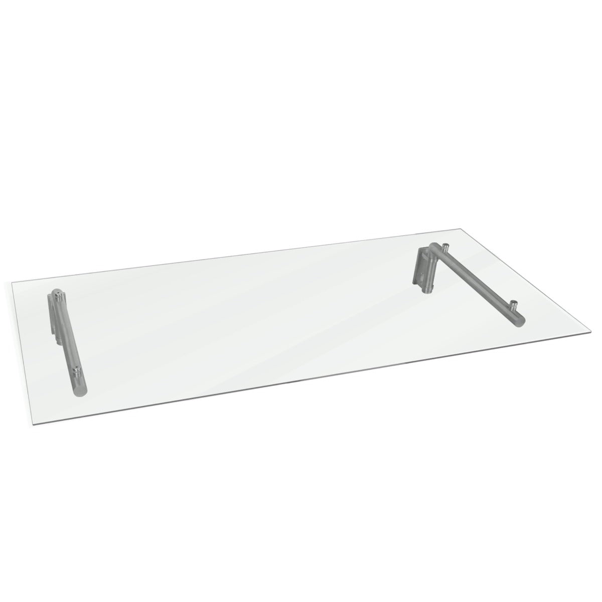 Tettoia in vetro trasparente 120 x 80 cm con staffe in acciaio inox, design elegante e moderno per porte esterne