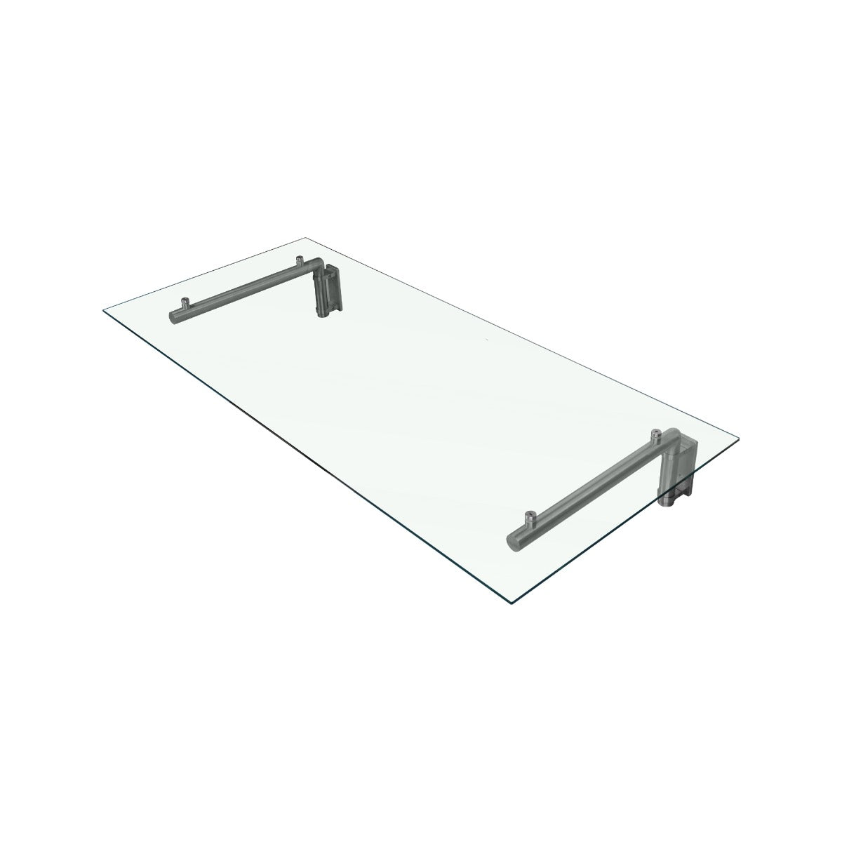 Tettoia in vetro trasparente 120 x 80 cm con staffe in acciaio inox, design elegante e moderno per porte esterne, superficie liscia e resistente