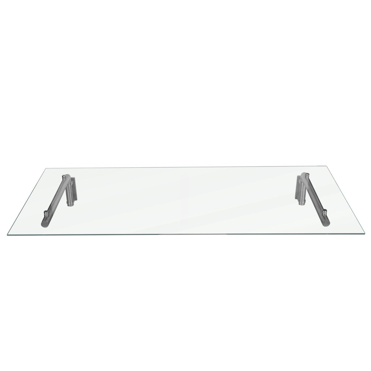 Tettoia in vetro trasparente 120 x 80 cm con robuste staffe in acciaio inox, ideale per proteggere porte esterne dalle intemperie