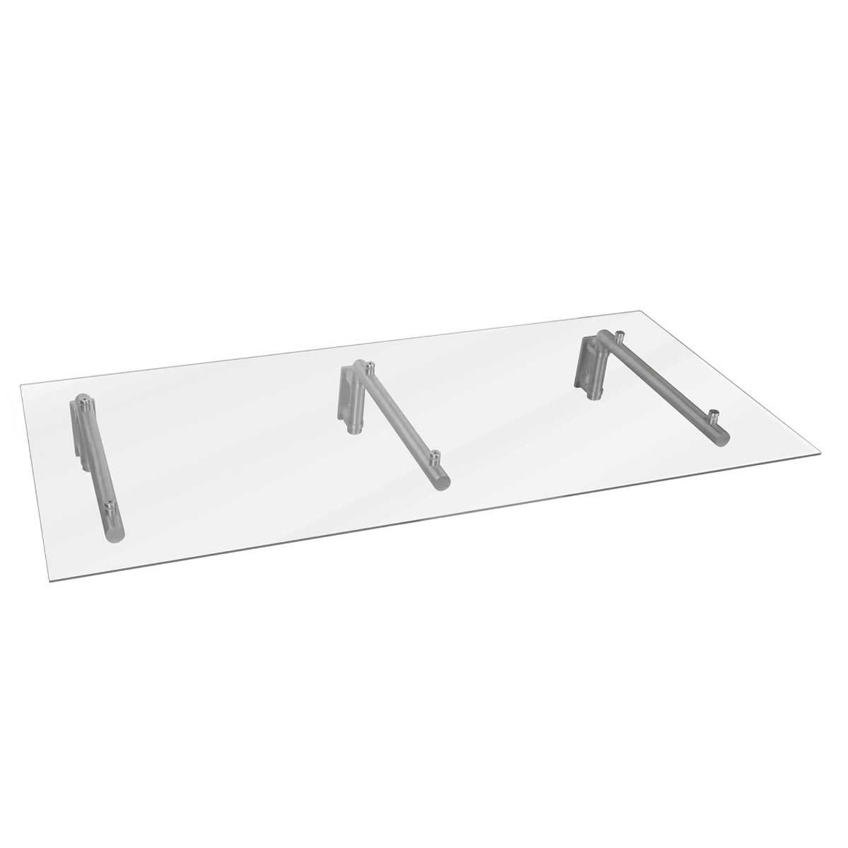 Tettoia in vetro trasparente 180 x 80 cm con robuste staffe in acciaio inox, ideale per proteggere porte esterne dalle intemperie