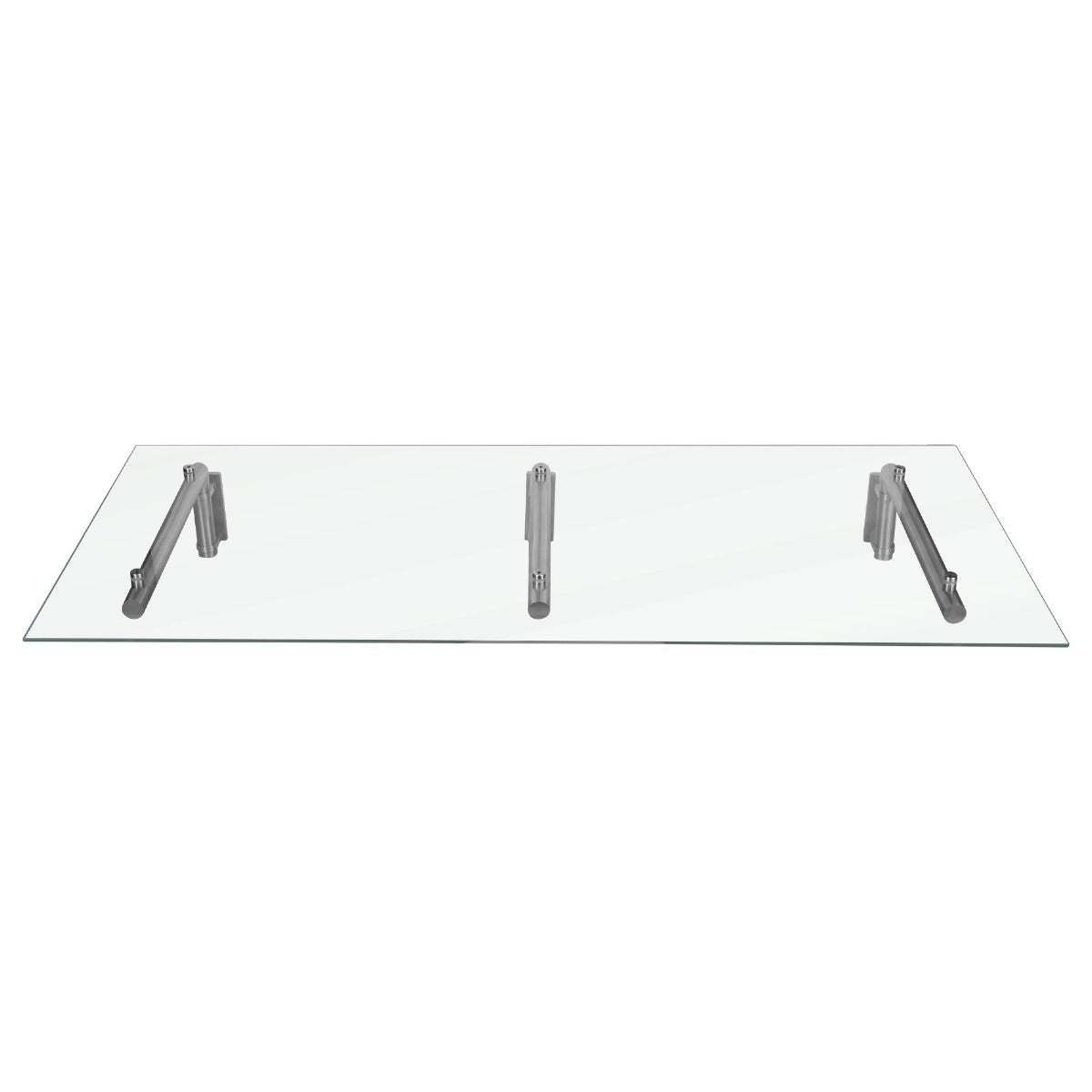 Tettoia in vetro trasparente 180 x 80 cm con robuste staffe in acciaio inox, ideale per porte esterne, elegante e resistente