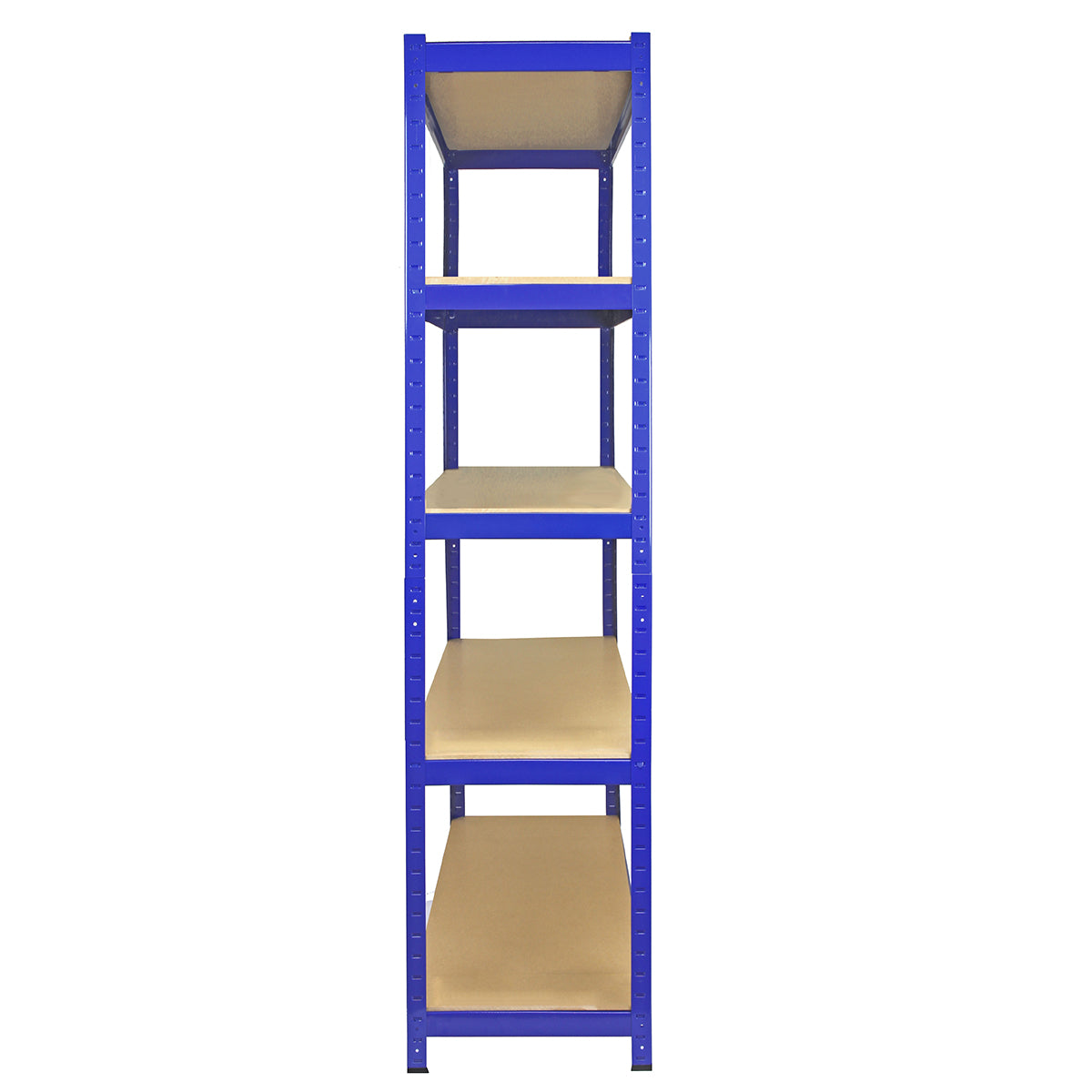 Scaffale da garage blu ad incastro T-Rax, 75cm x 30cm, con cinque ripiani in materiale resistente e texture liscia