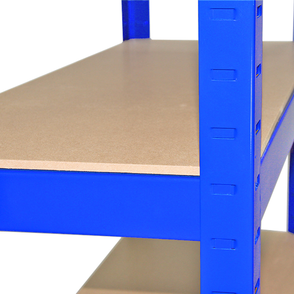 Scaffale da garage blu in metallo con ripiani in MDF, design robusto e pratico, dimensioni 75cm x 30cm, ideale per organizzare spazi