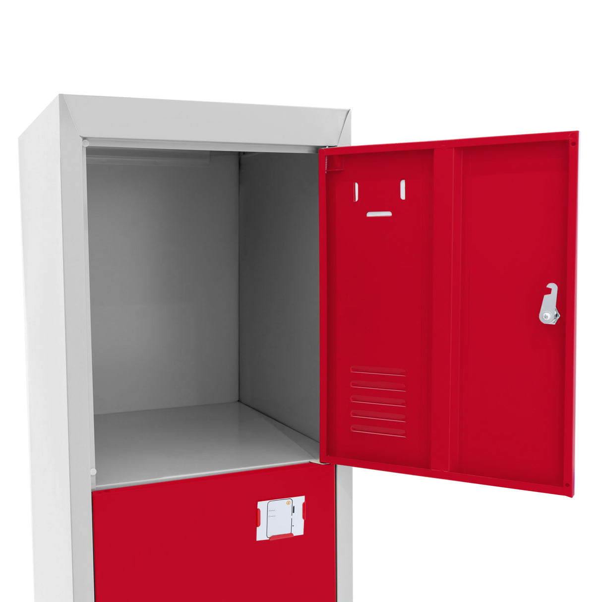 3 armadietti di stoccaggio in metallo - Quattro ante, rossi