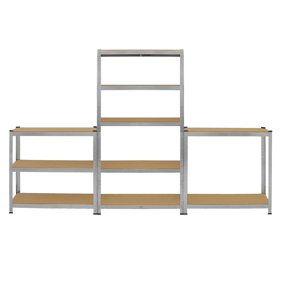 Scaffale da garage galvanizzato ad incastro Galwix, 90cm x 30cm, con struttura metallica grigia e ripiani in legno chiaro