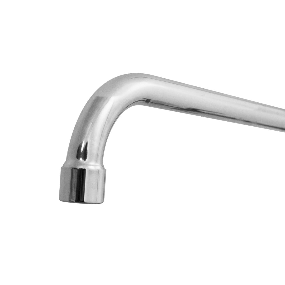 Rubinetto KuKoo da cucina in acciaio inox lucido, con tubo flessibile curvato e finitura elegante, ideale per lavandini moderni