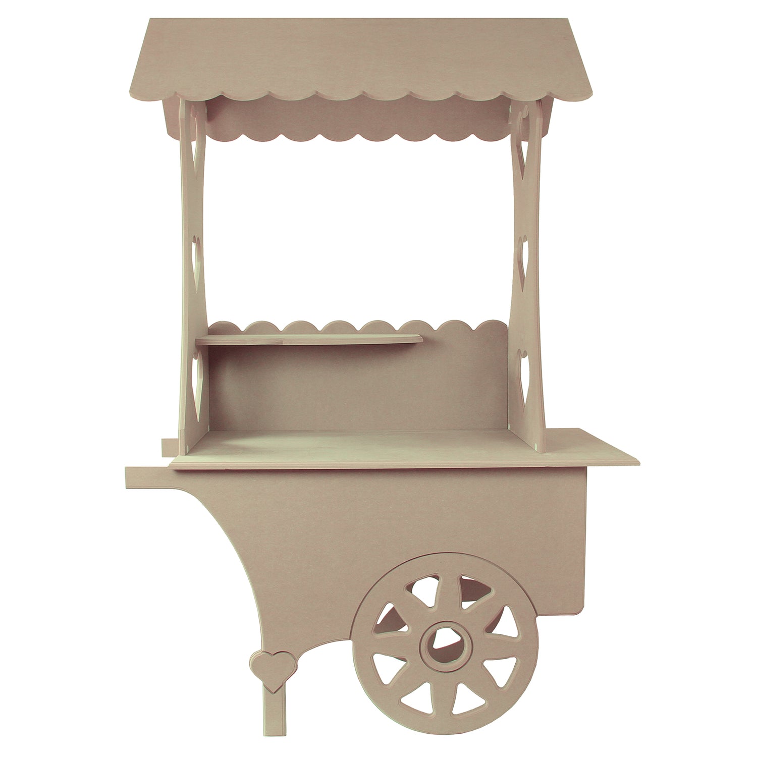 Mini Carretto dei Dolci in Legno MDF 132cm per Matrimonio, Compleanno e Battesimo