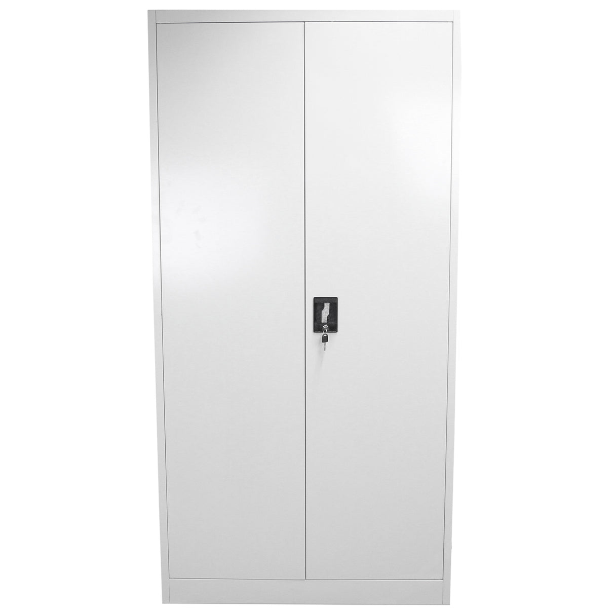 Armadietto Grigio Chiaro Alto 180cm in Acciaio per Casa e Ufficio con 4 Ripiani