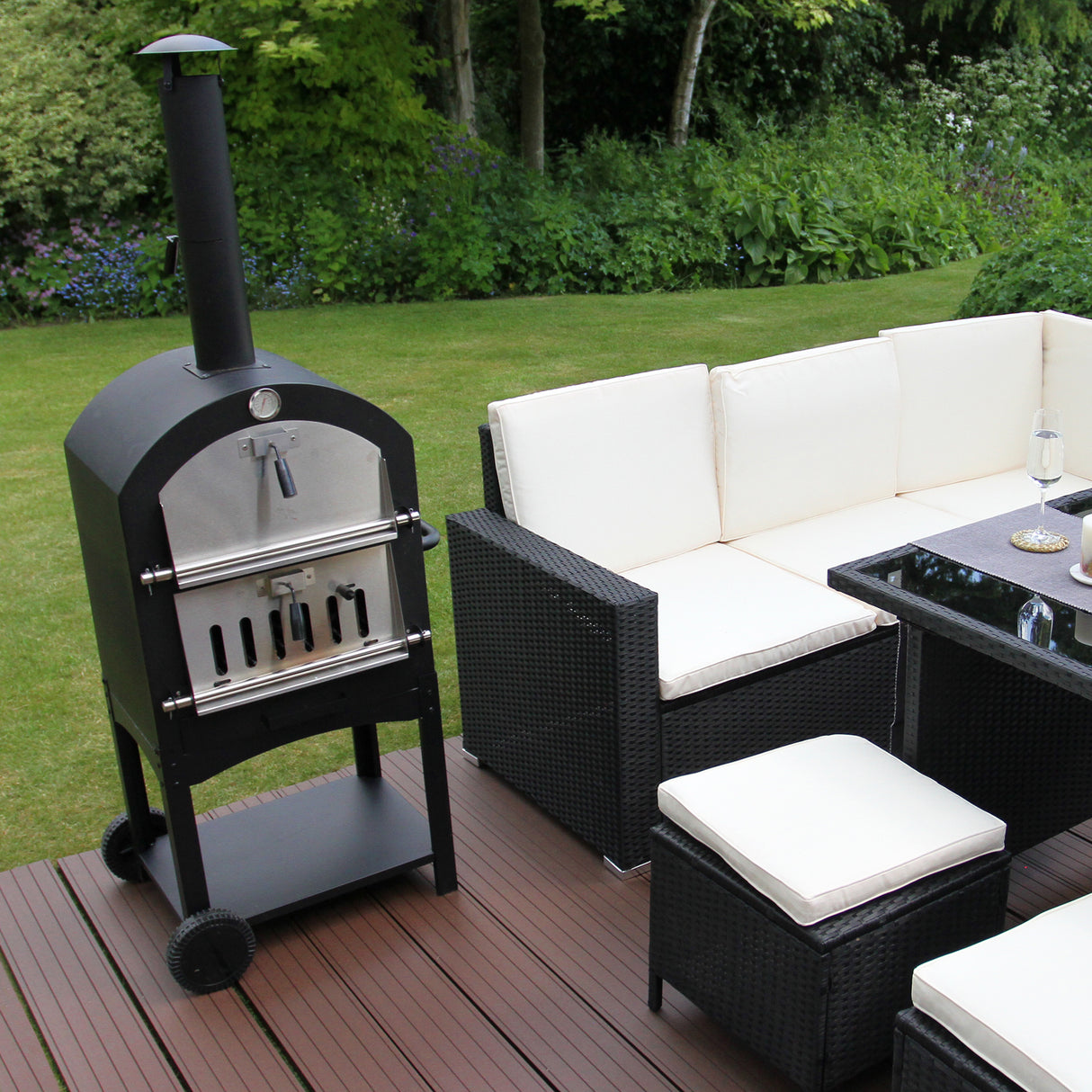 Forno Multifunzione KuKoo per Pizza, Carne e Pesce in Acciaio Con Pala per Pizza e Cutter