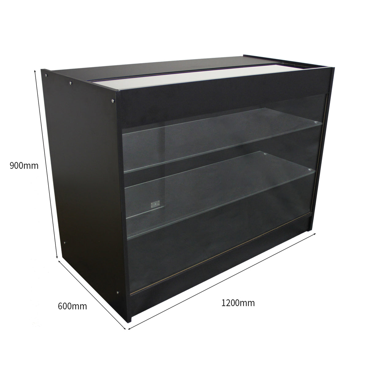 Bancone Espositore K1200 Nero Elegante da Negozio 120cm x 90cm x 60cm