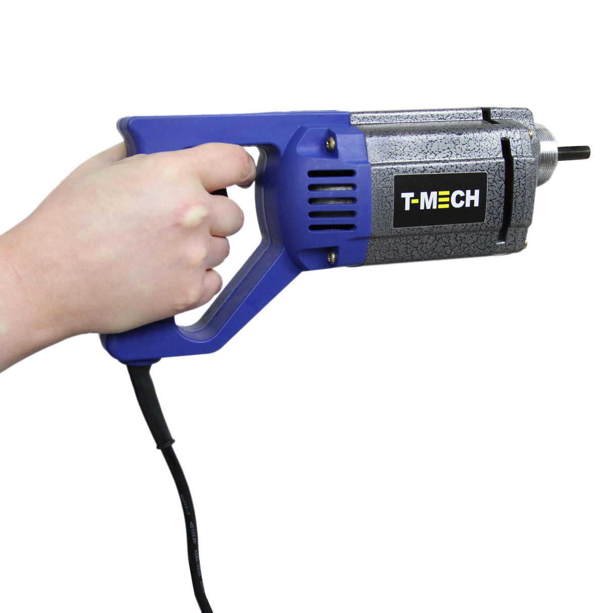 Carotatrice professionale per cemento e calcestruzzo da 1100W, manico blu ergonomico, corpo grigio metallico, design robusto e compatto