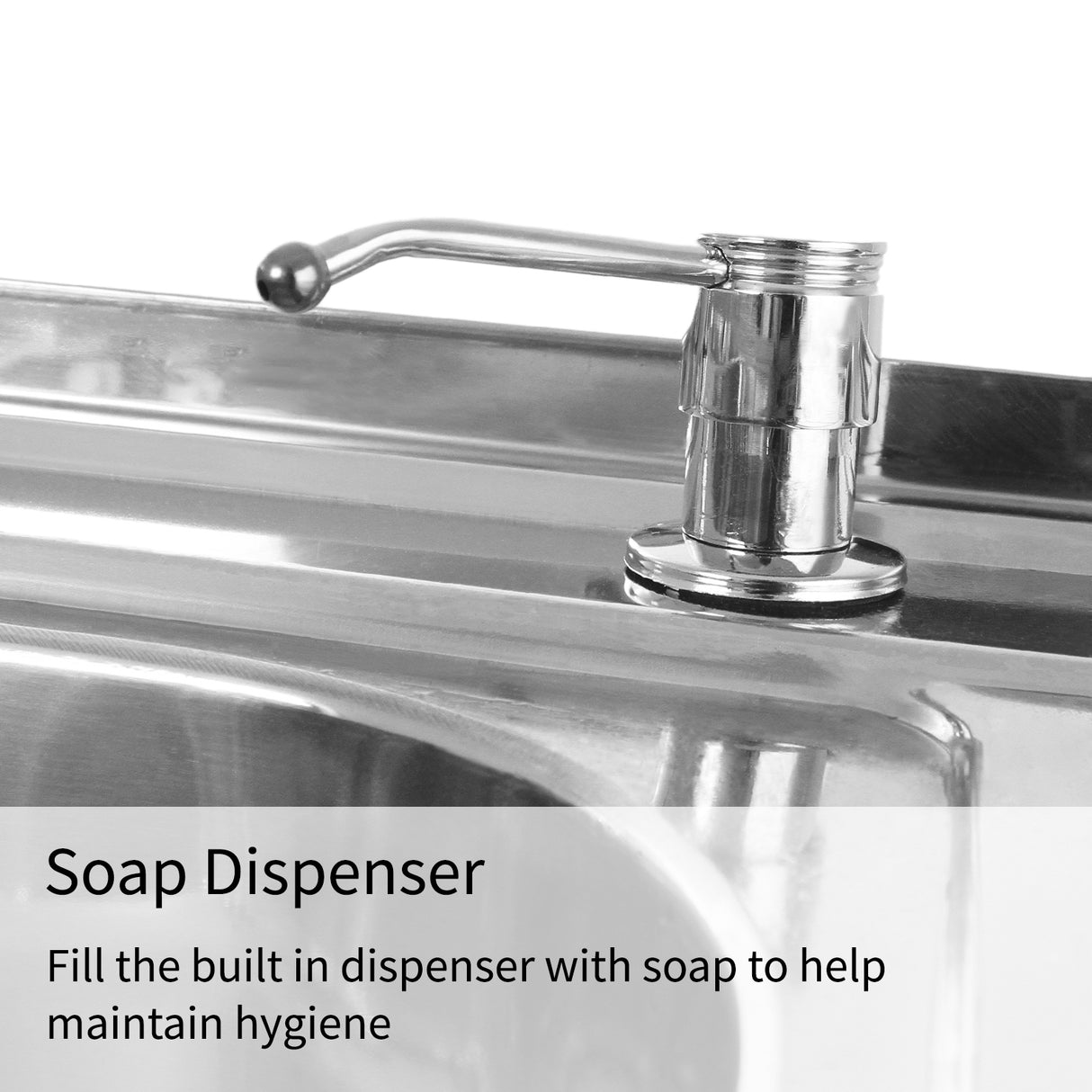 Lavandino da Cucina Commerciale con Vasca Doppia e Sgocciolatoio sulla Sinistra