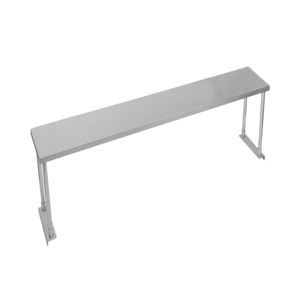 Ripiano per tavolo da cucina in acciaio inox, lungo 150 cm, con finitura lucida e supporti robusti per una maggiore stabilità