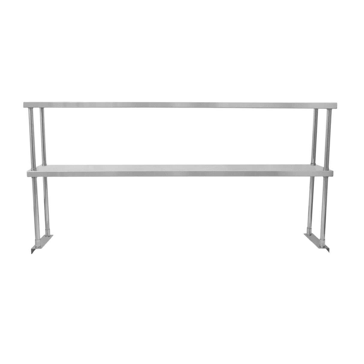 Ripiano doppio in acciaio inox per tavolo da cucina, lungo 150 cm, con finitura liscia e resistente, ideale per ristoranti