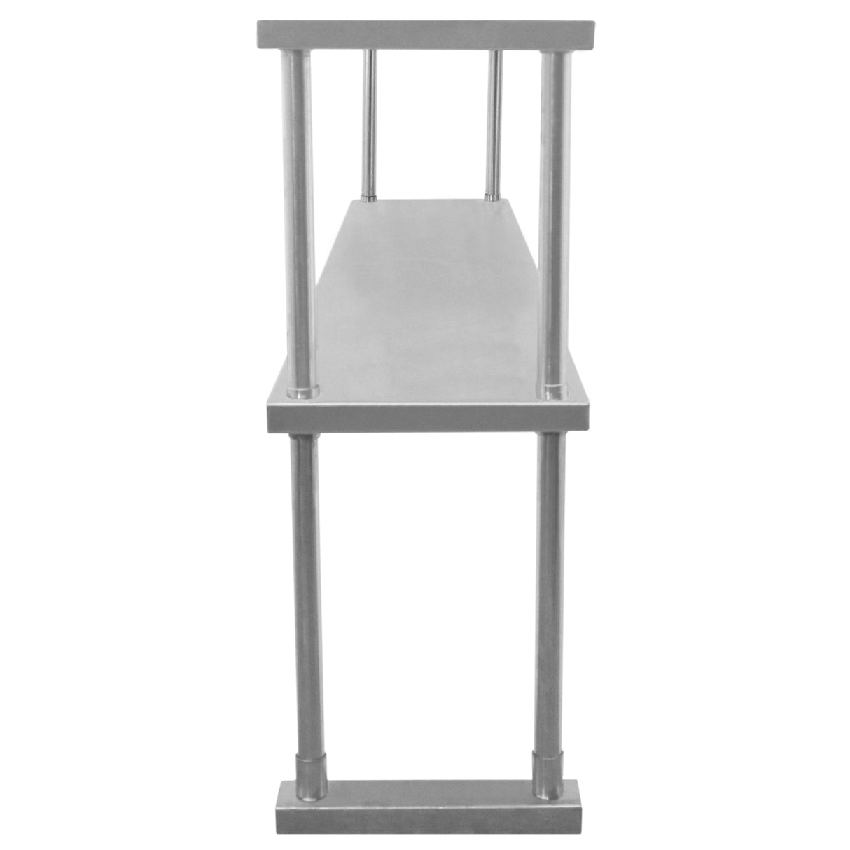 Ripiano doppio in acciaio inox per tavolo da cucina, 150 cm, con struttura robusta e superficie liscia e resistente