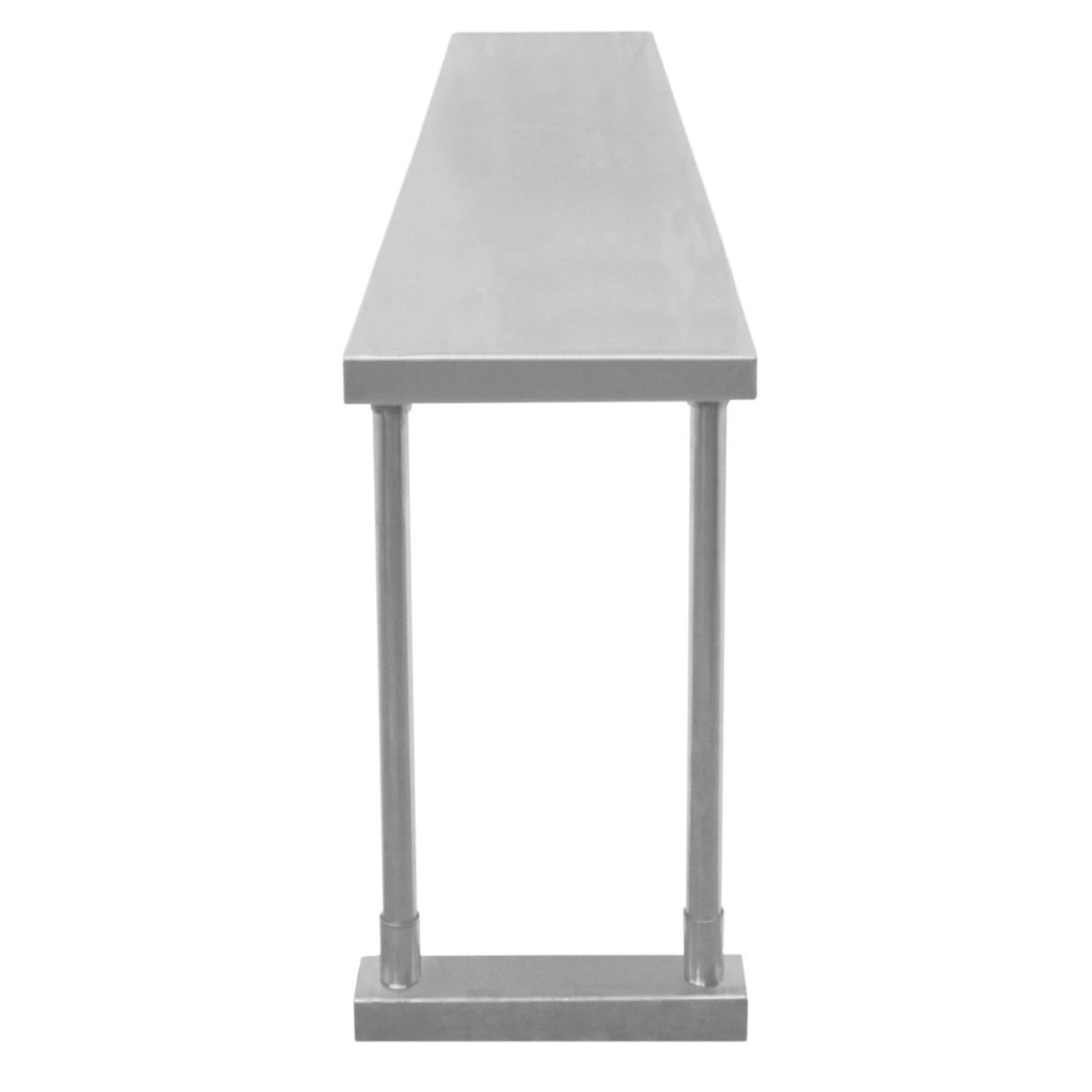 Ripiano per tavolo da cucina in acciaio inox, lungo 180 cm, con supporti metallici robusti e finitura liscia e lucida