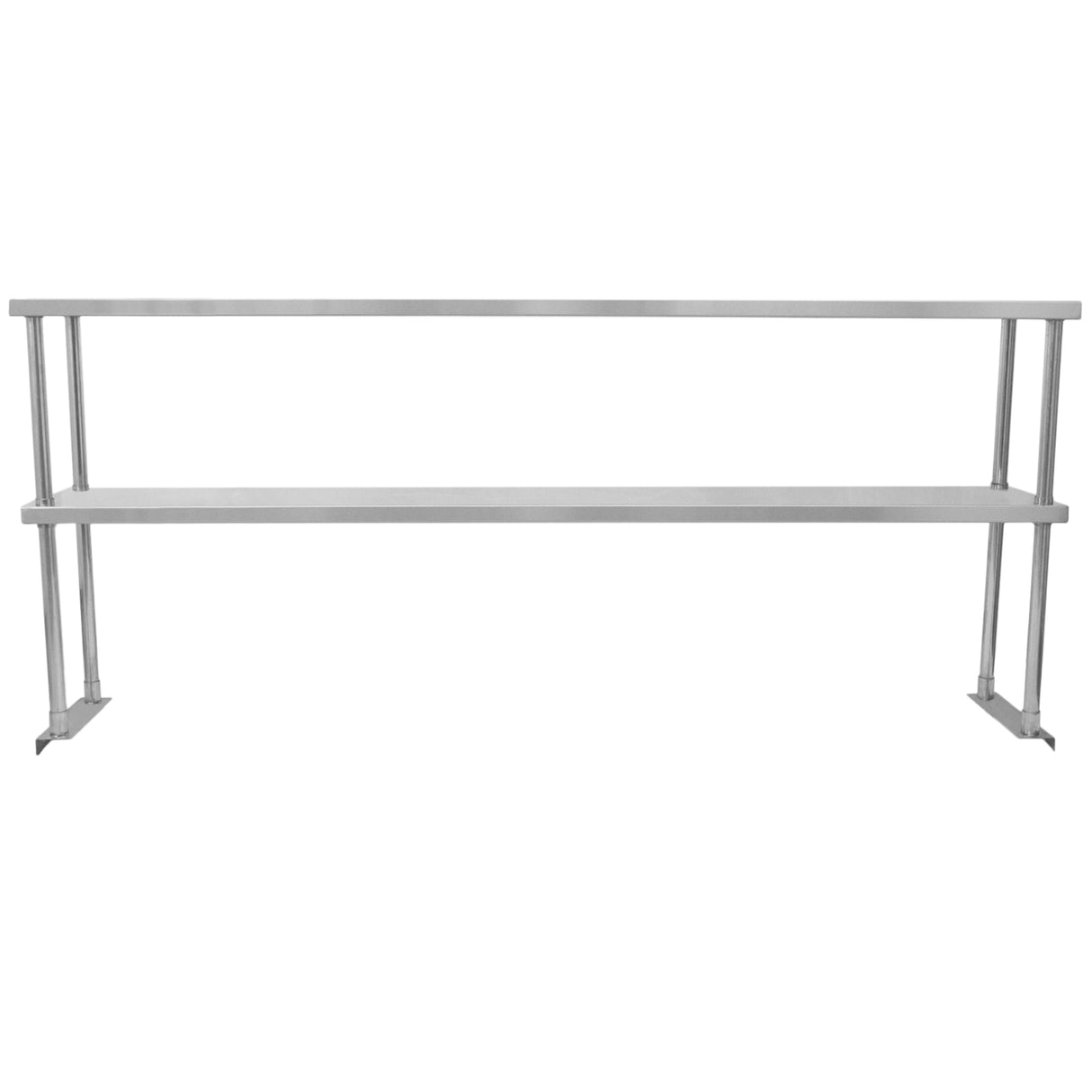 Ripiano per tavolo da cucina in acciaio inox, doppio, lungo 180 cm, con finitura liscia e resistente, ideale per ristoranti