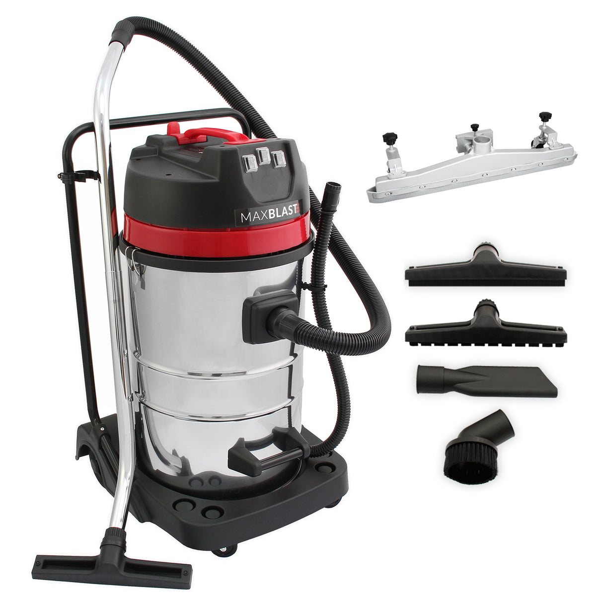 Aspirapolvere Industriale MAXBLAST 80 Litri con Ugello di Aspirazione Secco e Liquido