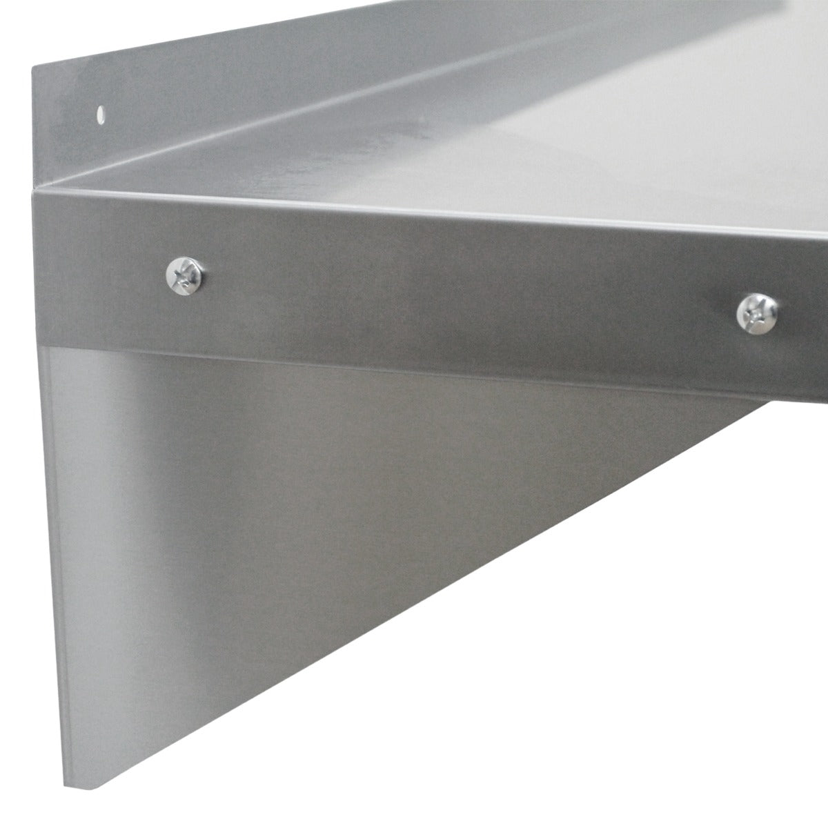 Mensola da cucina in acciaio inox, angolo inclinato, finitura lucida, resistente e facile da pulire, ideale per spazi commerciali