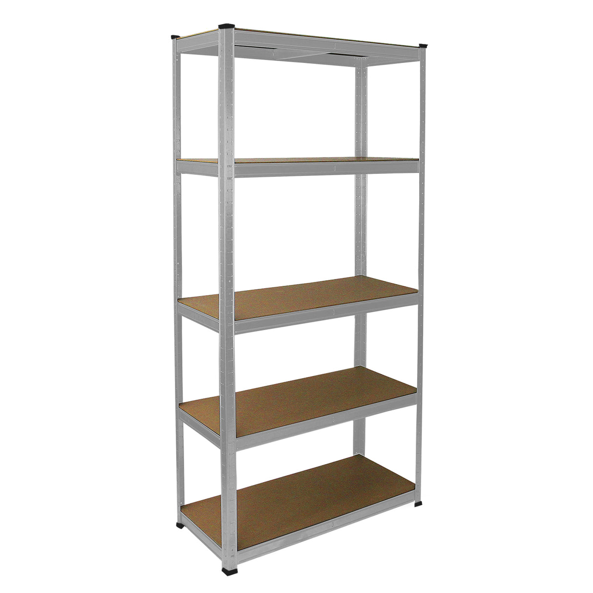 Scaffale da garage galvanizzato con struttura robusta, 4 ripiani in legno, finitura grigia e design modulare per ottimizzare lo spazio