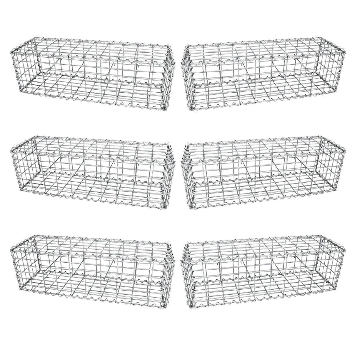 6 Gabbioni per Sassi e Legna da Giardino e da Esterno 100cm x 30cm x 30cm