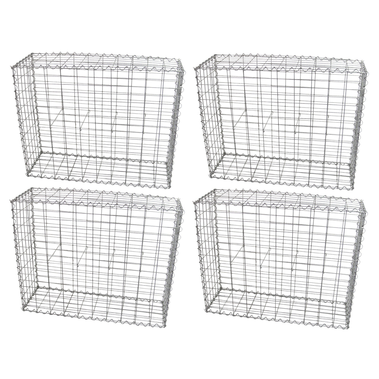 4 Gabbioni per Sassi e Legna da Giardino e da Esterno 100cm x 80cm x 30cm