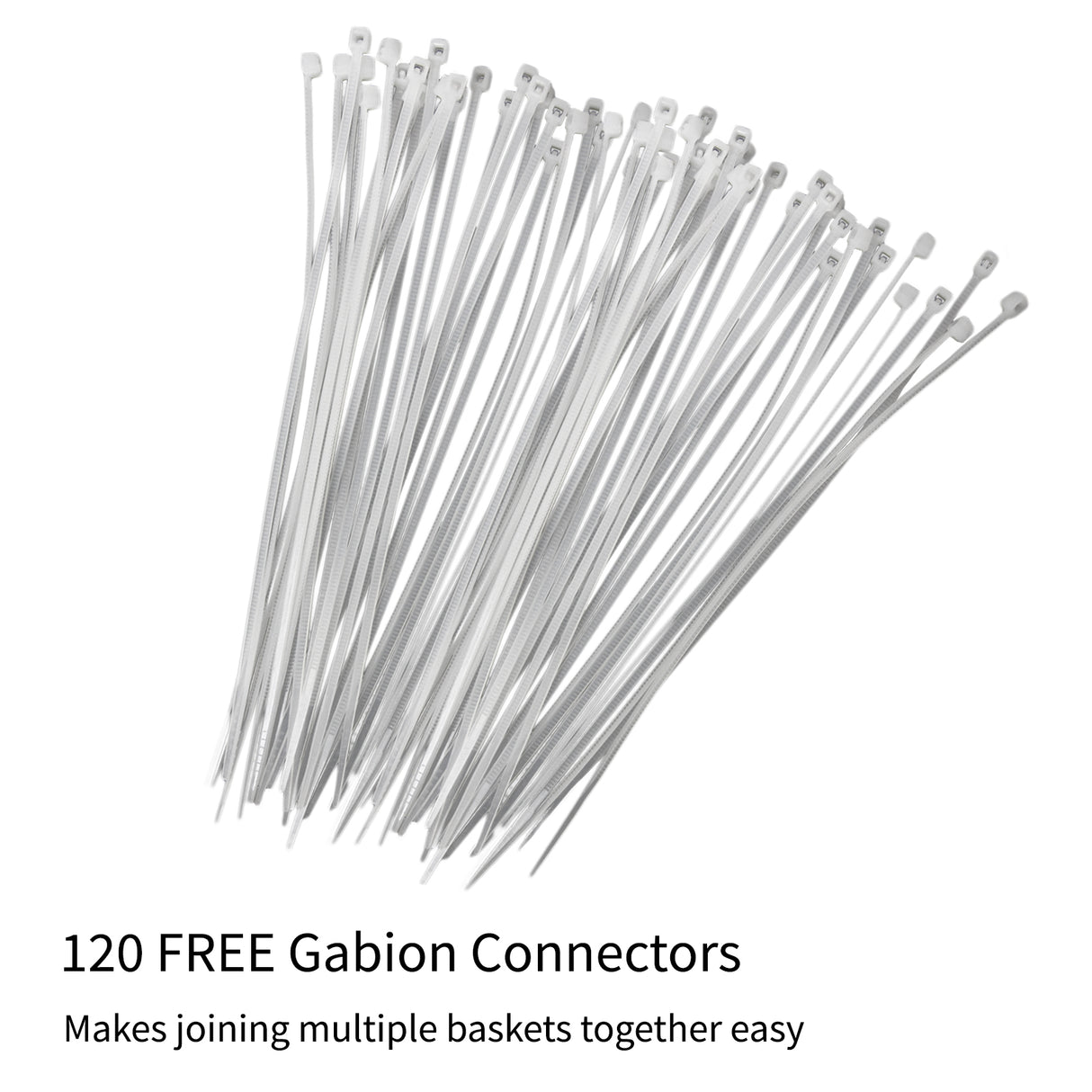 Connettori gabbione metallici in acciaio zincato, lunghi e sottili, ideali per unire facilmente più gabbioni da giardino