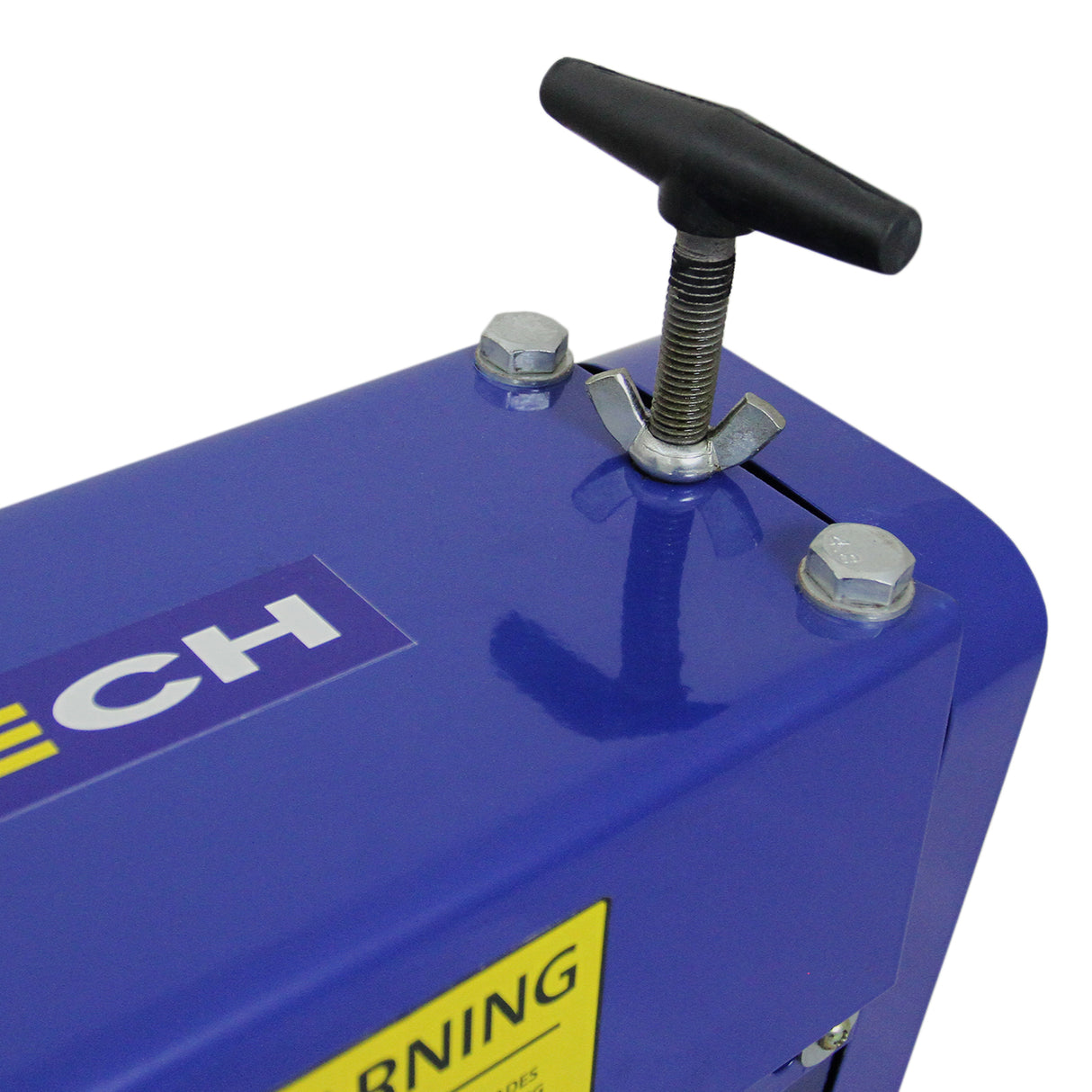 Spella cavi automatica T-Mech 38mm, con struttura blu, manopola nera e dettagli metallici, progettata per un uso efficiente e sicuro