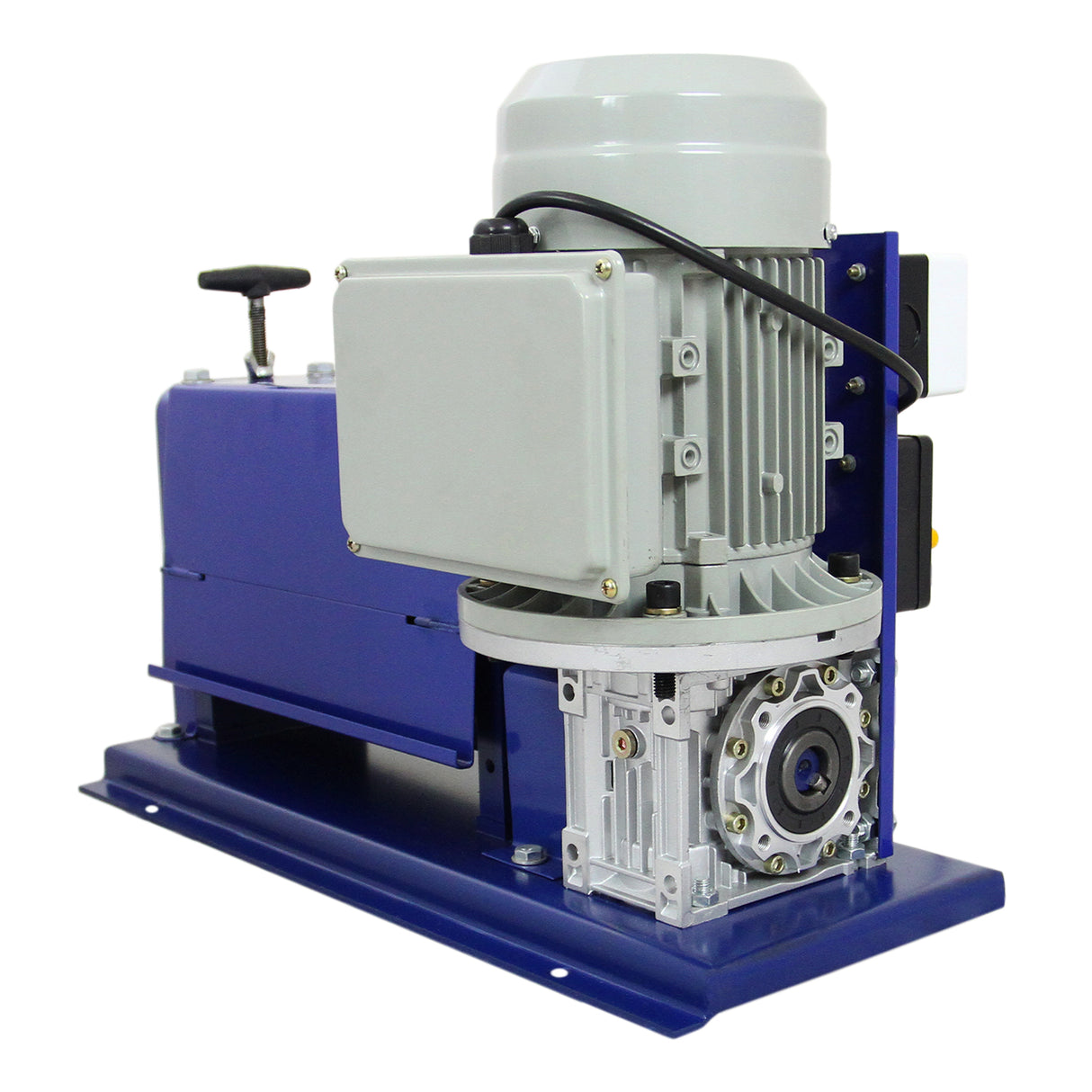 Spella cavi automatica T-Mech 38mm, con corpo blu, motore grigio e dettagli metallici, progettata per un'operazione efficiente e duratura
