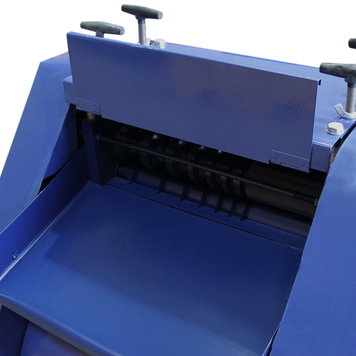 Spella cavi automatica T-Mech 55mm, struttura robusta blu, rulli neri per una lavorazione efficiente e precisa dei cavi