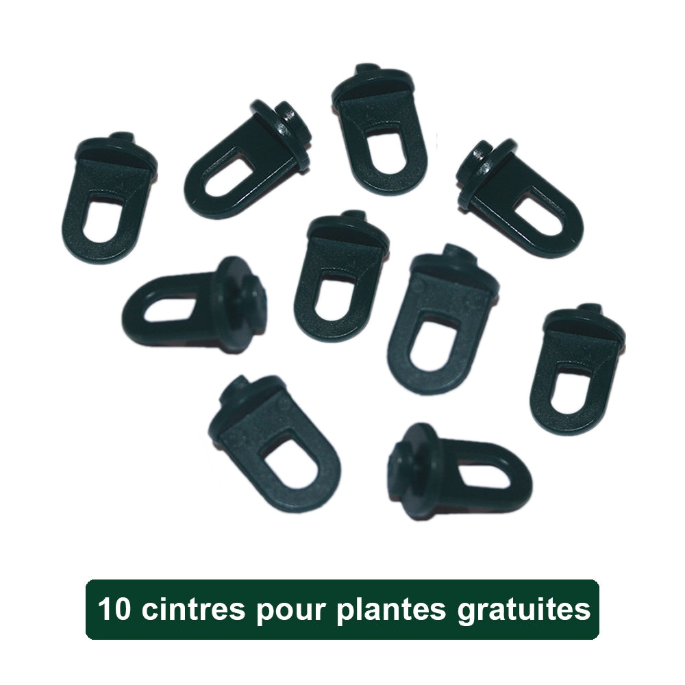 Centrini neri in plastica per piante, set di 10 pezzi, con forma a gancio per un facile utilizzo e supporto delle piante