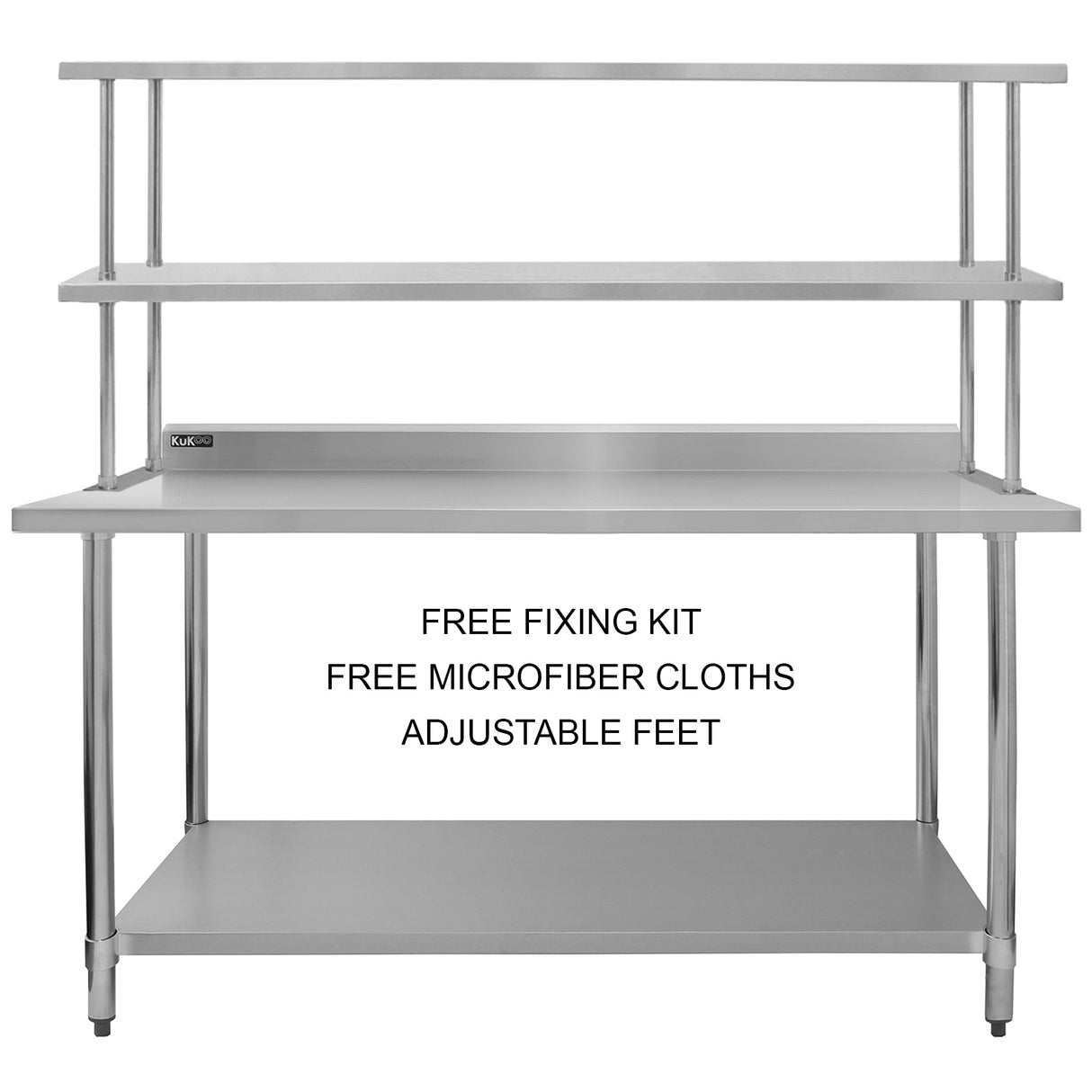 Set Tavolo e Ripiano da Cucina Ristorante KuKoo, Mensola Doppia - 180cm