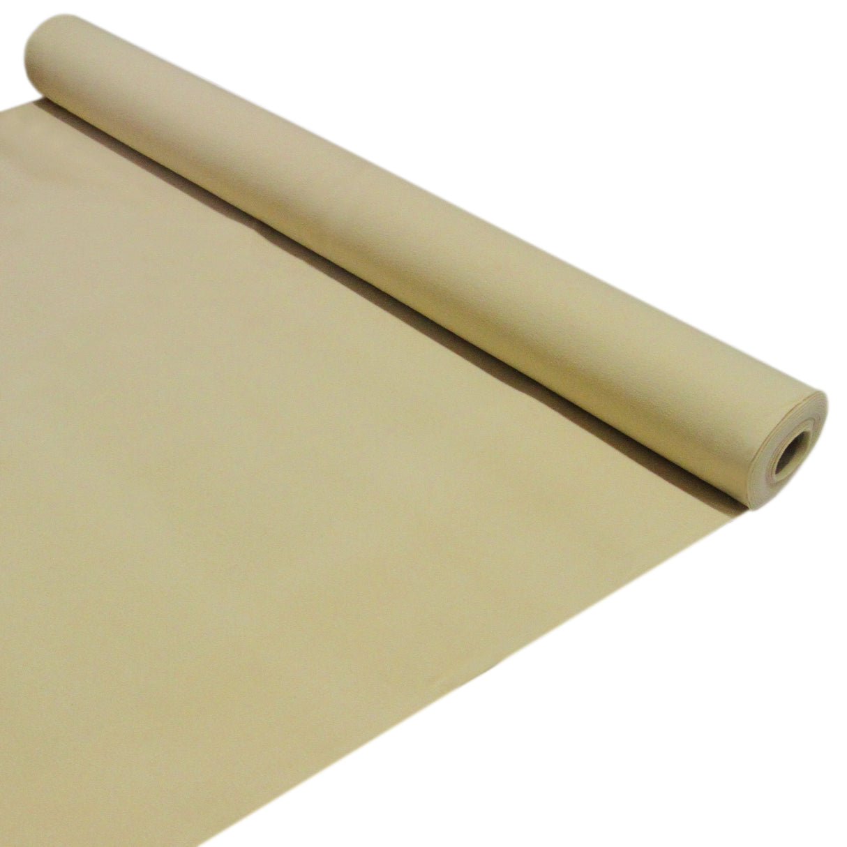 Rivestimento per moquette di colore beige, con rotolo visibile e texture liscia, accompagnato da cinque bombolette adesive