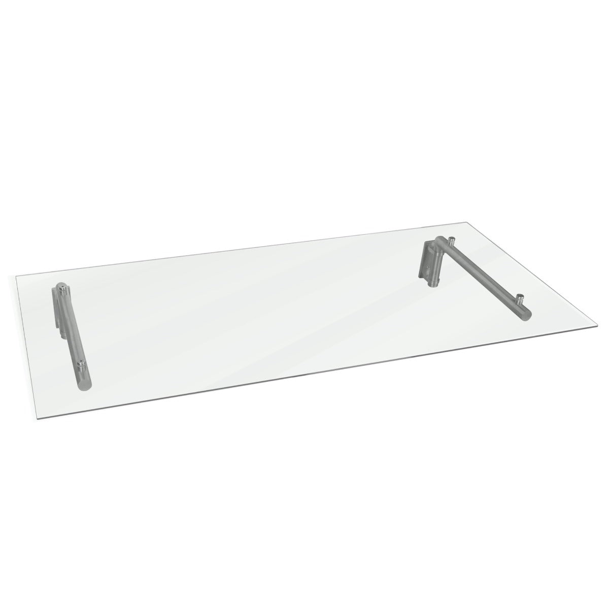 Tettoia in vetro trasparente 144 x 80 cm con staffe in acciaio inox, design elegante e moderno per porte esterne