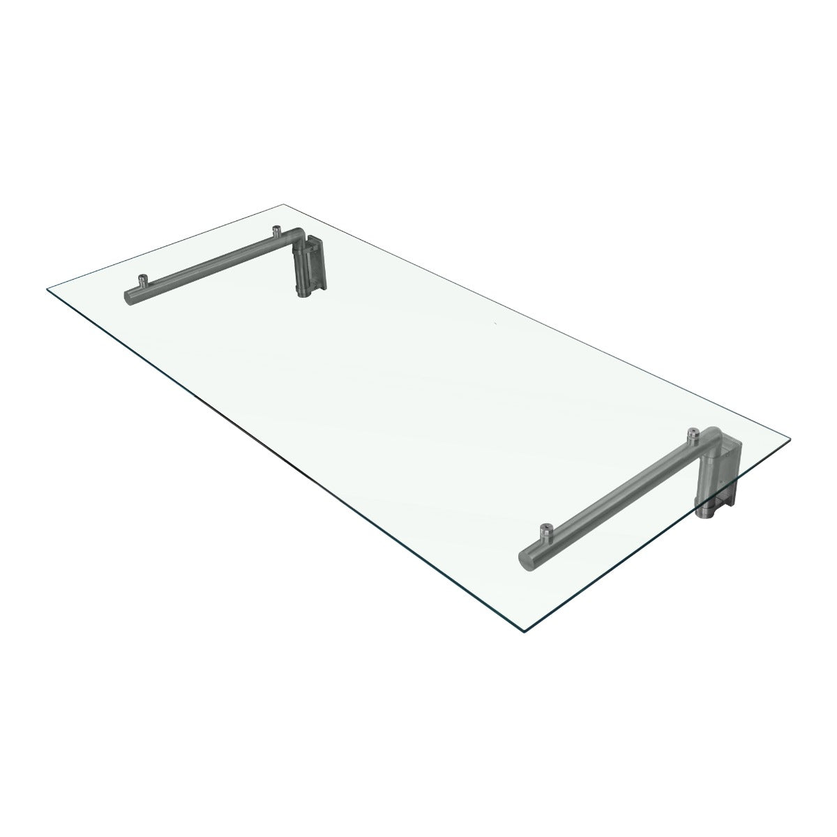 Tettoia in vetro trasparente 144 x 80 cm con staffe in acciaio inox, design elegante e moderno per porte esterne