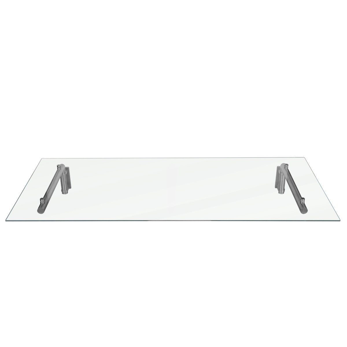 Tettoia in vetro trasparente 144 x 80 cm con robuste staffe in acciaio inox, ideale per porte esterne, design elegante e moderno